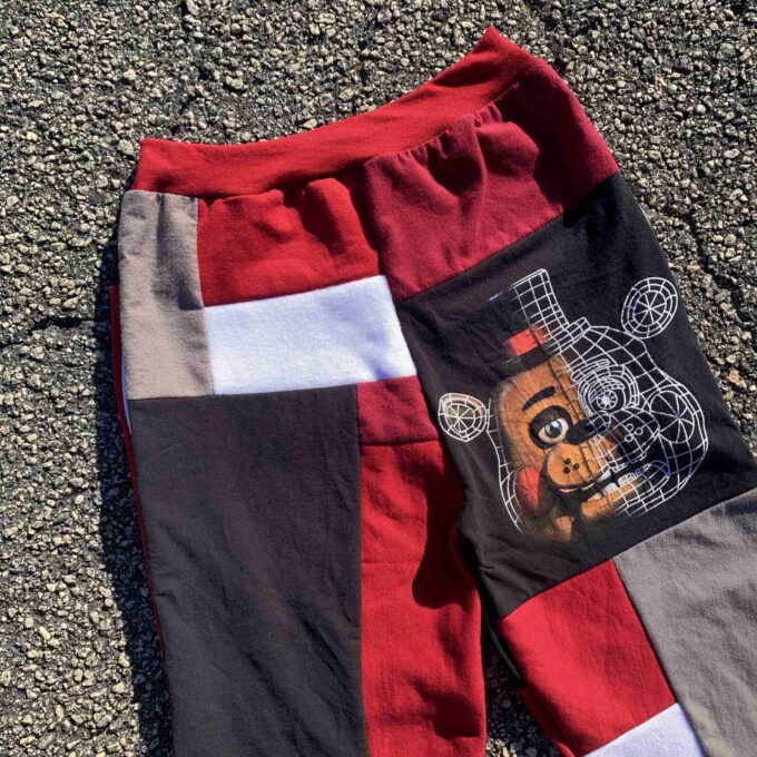 a pair of pants with a cartoon character on them.