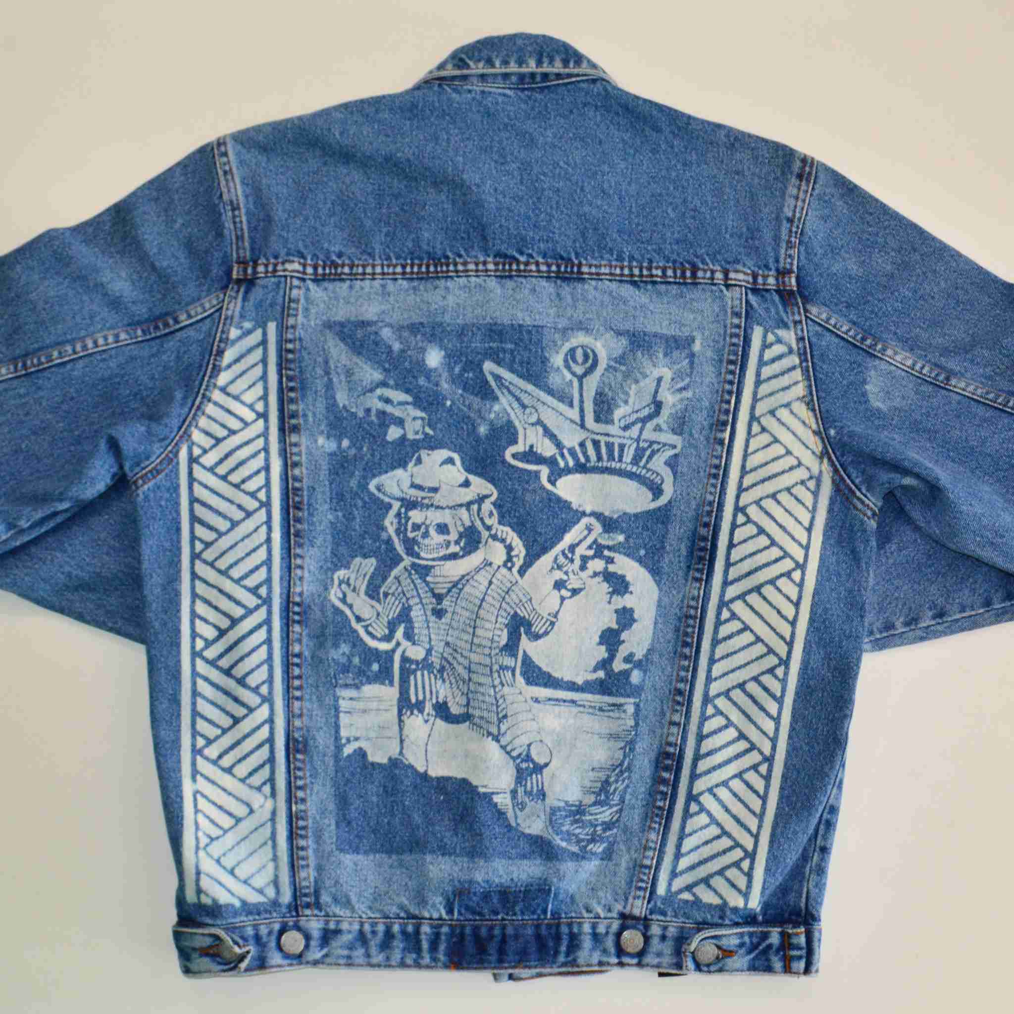 How to Customize A Thrifted Denim Jacket With NO Painting