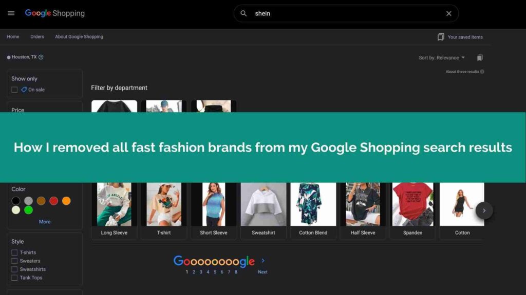 How to Block Fast Fashion Brands from Google Shopping Search Results