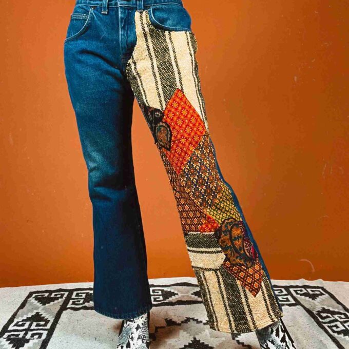 Upcycled Patchwork Flare Jeans