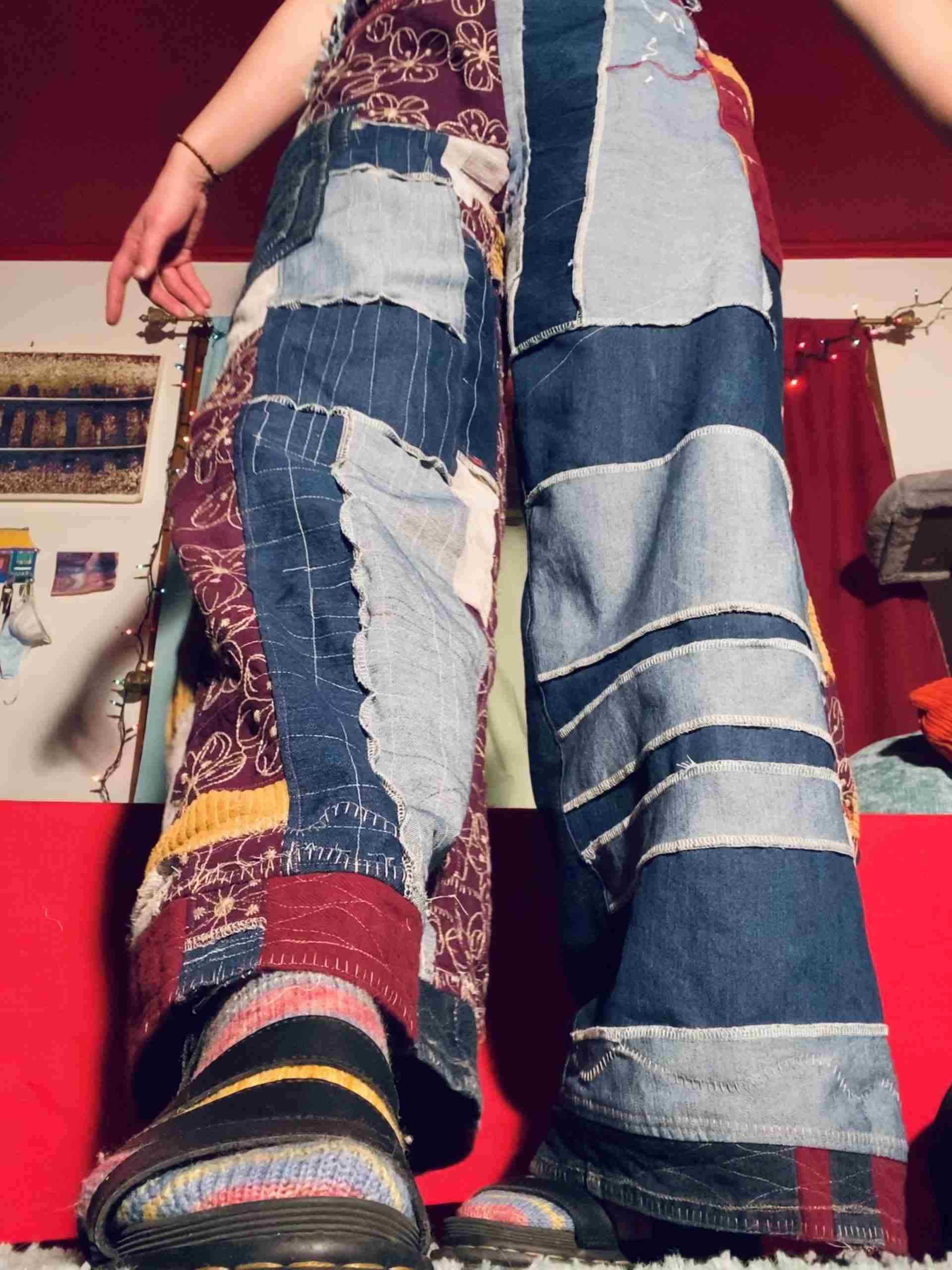 CDG Junya Watanabe FW2013 Fringed Patchwork Selvedge Denim Pants, Women's  Fashion, Bottoms, Jeans on Carousell