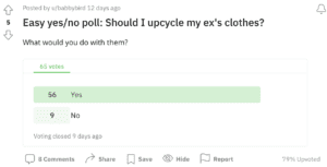 a screenshot of a text message that reads easy yes / no poll should i.