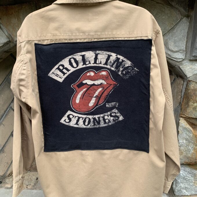 a jacket with the rolling stones on it.