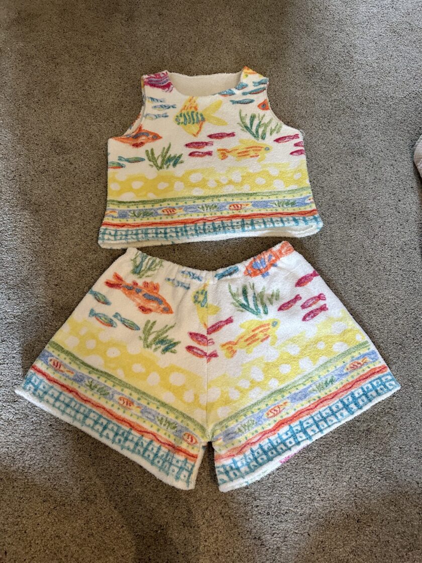 a girl's tank top and shorts set.