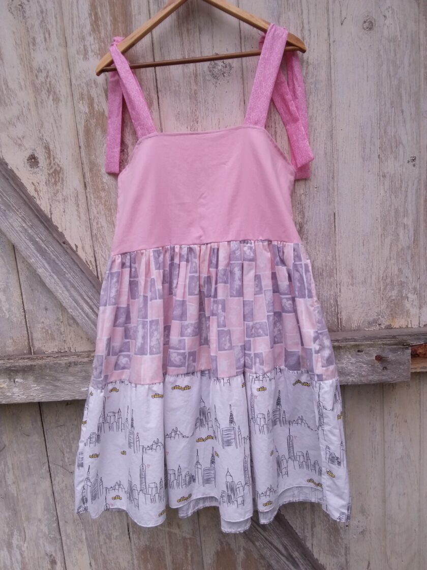 Barbie Pink Cottage Core Dress with shoulder ties