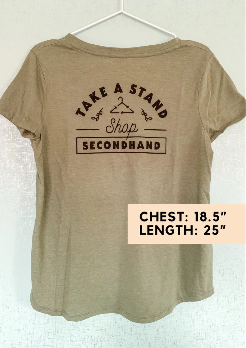 A t - shirt that says take a stand secondhand.